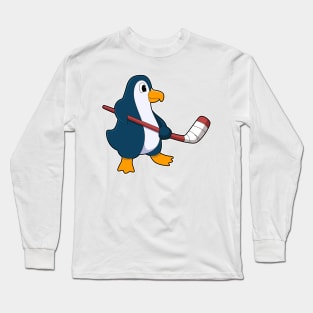 Penguin at Ice hockey with Ice hockey stick Long Sleeve T-Shirt